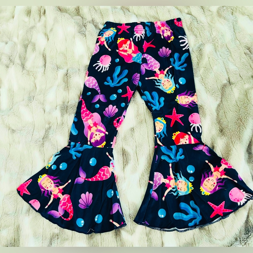 Colorful Mermaid Kids Bell Bottoms